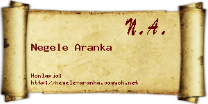 Negele Aranka névjegykártya
